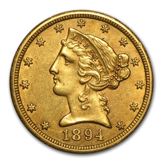 1894-O $5 Liberty Gold Half Eagle AU 1894-O $5 Liberty Gold Half Eagle AU