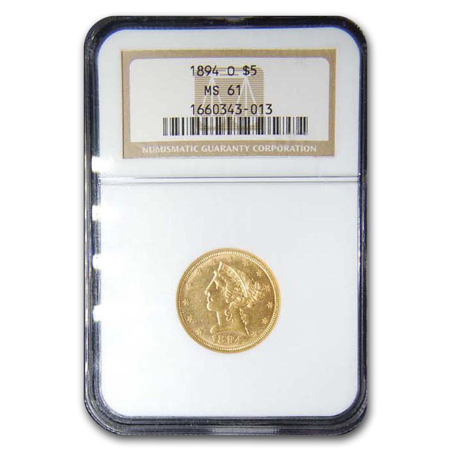 1894-O $5 Liberty Gold Half Eagle MS-61 NGC
