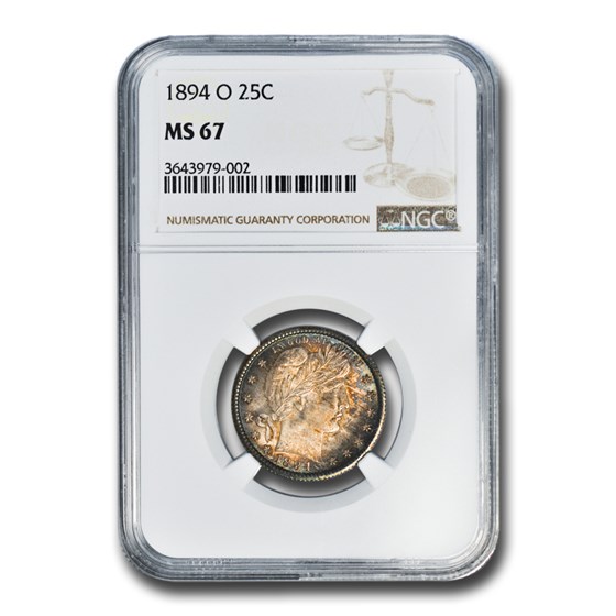 1894-O Barber Quarter MS-67 NGC 1894-O Barber Quarter MS-67 NGC