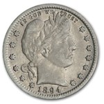 1894-O Barber Quarter XF