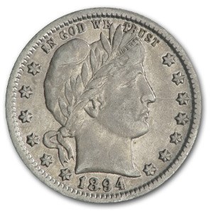 1894-O Barber Quarter XF 1894-O Barber Quarter XF