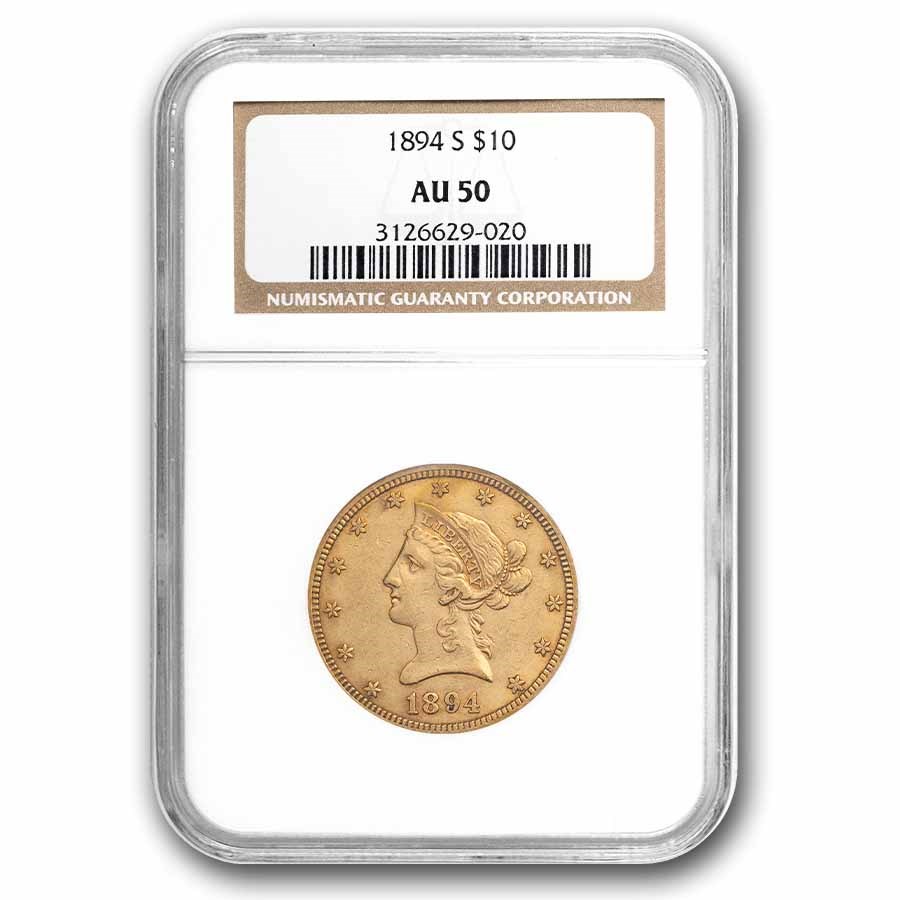 1894-S $10 Liberty Gold Eagle AU-50 NGC