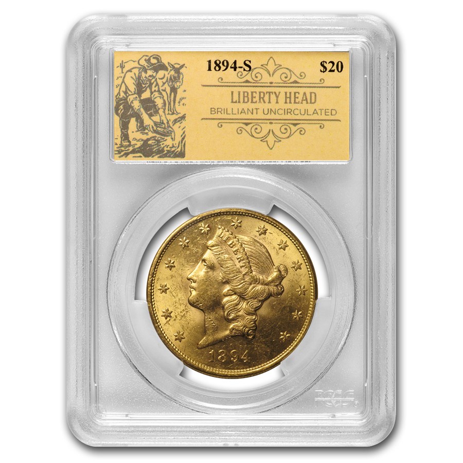 1894-S $20 Liberty Gold Double Eagle BU PCGS (Prospector Label)