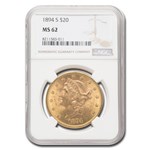 1894-S $20 Liberty Gold Double Eagle MS-62 NGC