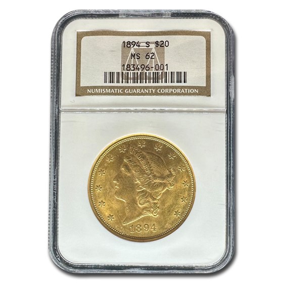 1894-S $20 Liberty Gold Double Eagle MS-62 NGC