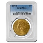 1894-S $20 Liberty Gold Double Eagle MS-62 PCGS