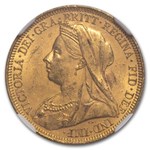 1894-S Australia Gold Sovereign Victoria Veiled Head MS-61 NGC