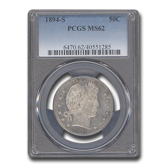 1894-S Barber Half Dollar MS-62 PCGS 1894-S Barber Half Dollar MS-62 PCGS