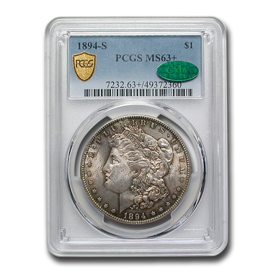 1894-S Morgan Dollar MS-63+ PCGS CAC 1894-S Morgan Dollar MS-63+ PCGS CAC