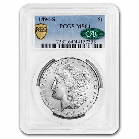 1894-S Morgan Dollar MS-64 PCGS CAC 1894-S Morgan Dollar MS-64 PCGS CAC