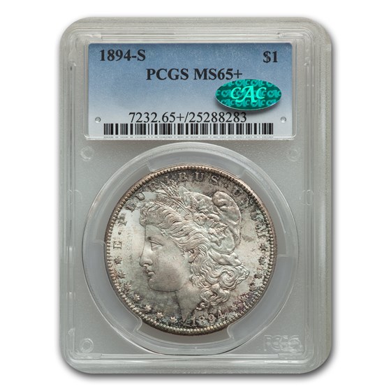 1894-S Morgan Dollar MS-65+ PCGS CAC 1894-S Morgan Dollar MS-65+ PCGS CAC