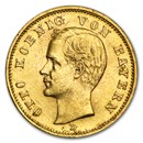 1895-1913 Germany Gold 20 Marks Bavaria Otto AU