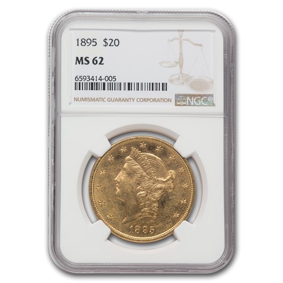1895 $20 Liberty Gold Double Eagle MS-62 NGC 1895 $20 Liberty Gold Double Eagle MS-62 NGC