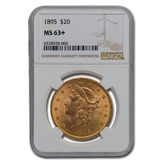 1895 $20 Liberty Gold Double Eagle MS-63+ NGC 1895 $20 Liberty Gold Double Eagle MS-63+ NGC