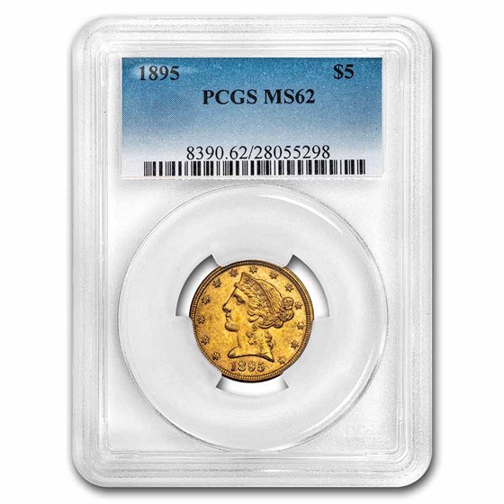 1895 $5 Liberty Gold Half Eagle MS-62 PCGS
