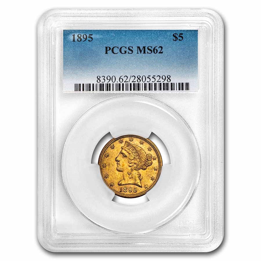 1895 $5 Liberty Gold Half Eagle MS-62 PCGS