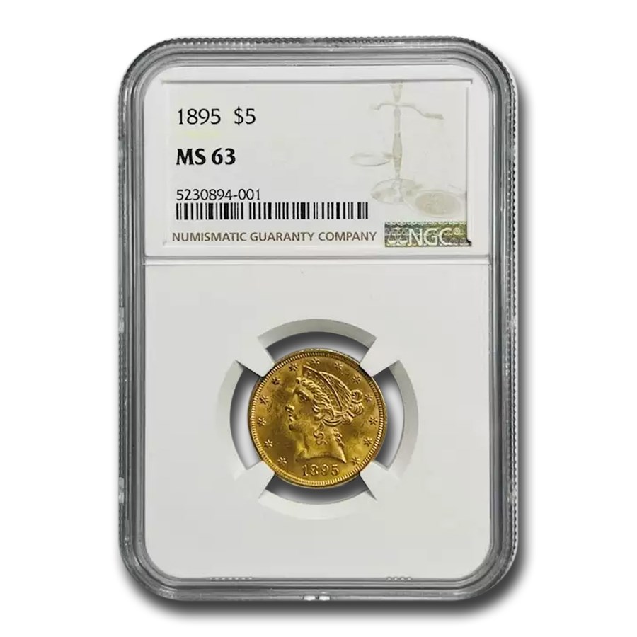 1895 $5 Liberty Gold Half Eagle MS-63 NGC