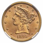 1895 $5 Liberty Gold Half Eagle MS-64 NGC