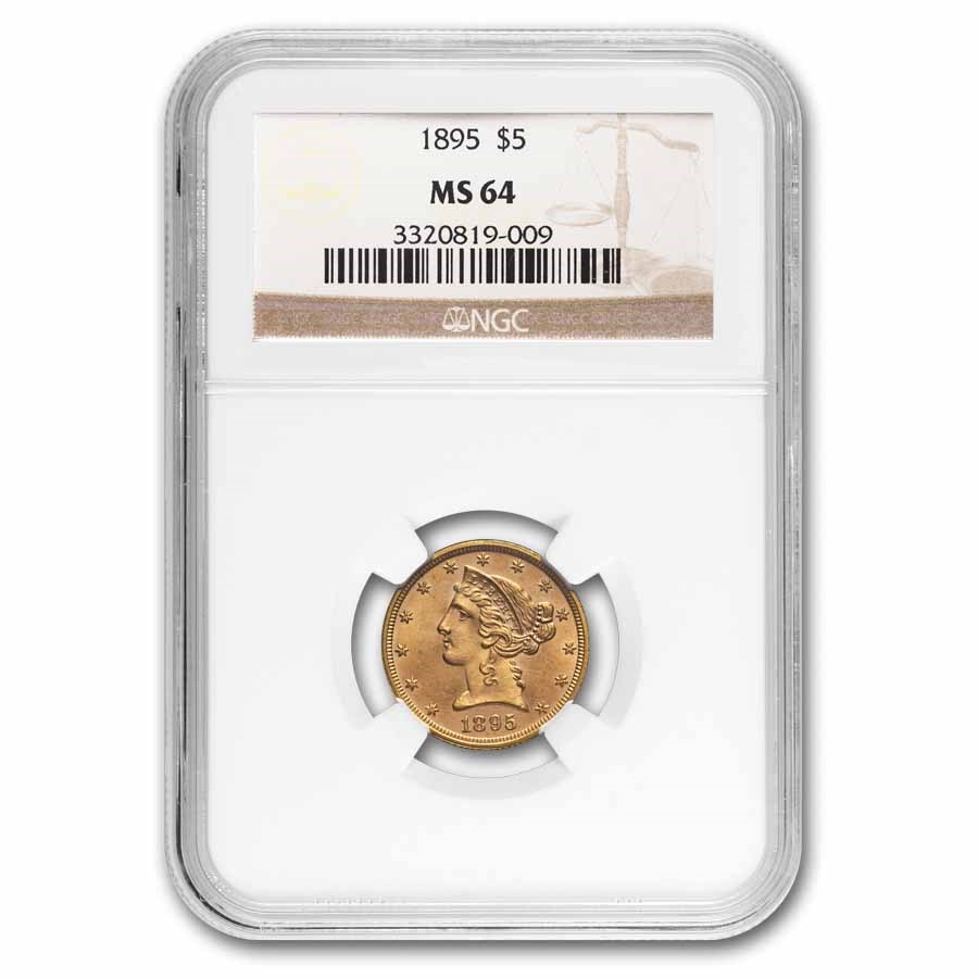 1895 $5 Liberty Gold Half Eagle MS-64 NGC