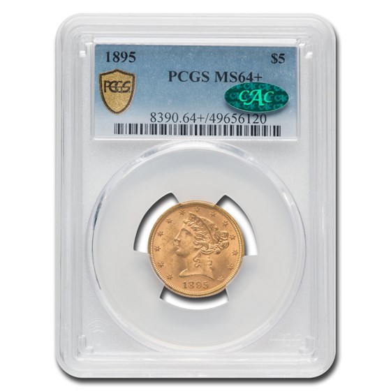 1895 $5 Liberty Gold Half Eagle MS-64+ PCGS CAC 1895 $5 Liberty Gold Half Eagle MS-64+ PCGS CAC