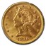 1895 $5 Liberty Gold Half Eagle MS-64+ PCGS