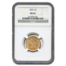 1895 $5 Liberty Gold Half Eagle MS-65 NGC