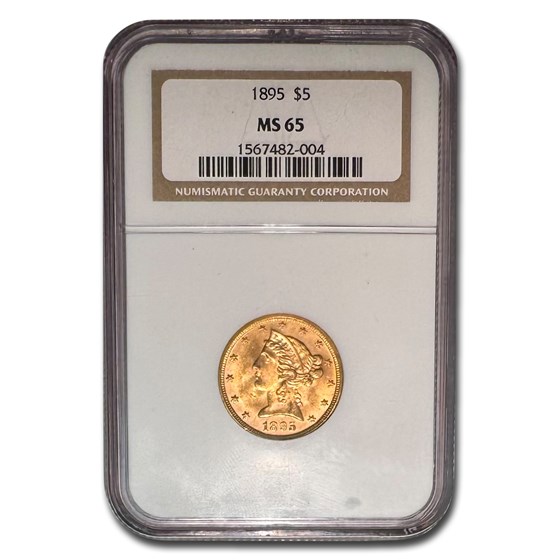 1895 $5 Liberty Gold Half Eagle MS-65 NGC 1895 $5 Liberty Gold Half Eagle MS-65 NGC