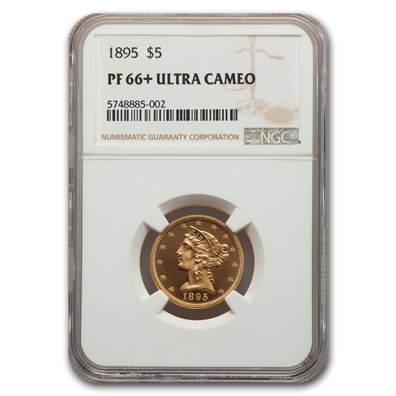 1895 $5 Liberty Gold Half Eagle PF-66+ UCAM NGC 1895 $5 Liberty Gold Half Eagle PF-66+ UCAM NGC
