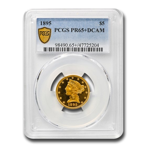 1895 $5 Liberty Gold Half Eagle PR-65+ DCAM PCGS 1895 $5 Liberty Gold Half Eagle PR-65+ DCAM PCGS