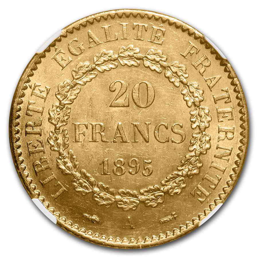 Buy 1895-A France Gold 20 Francs Angel MS-63 NGC | APMEX