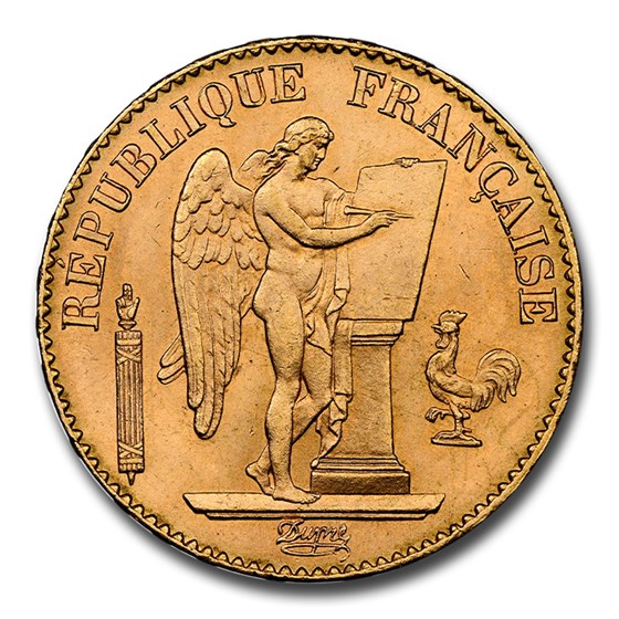 1895-A France Gold 20 Francs Lucky Angel MS-65 NGC 1895-A France Gold 20 Francs Lucky Angel MS-65 NGC