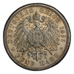 1895-G Germany Silver 5 Mark Friedrich I MS-64 PCGS (Baden)