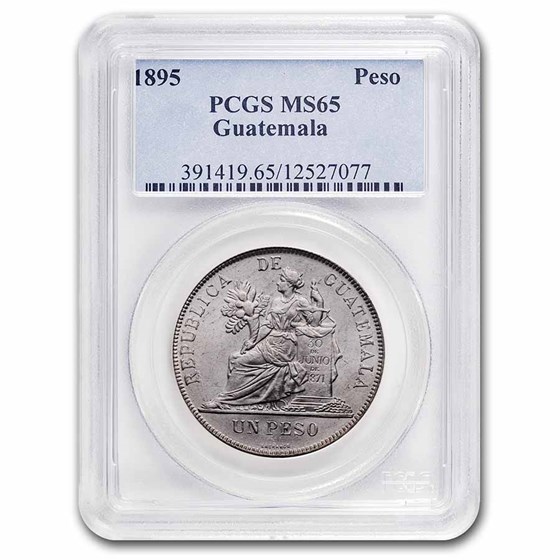 1895 Guatemala Silver Peso MS-65 PCGS