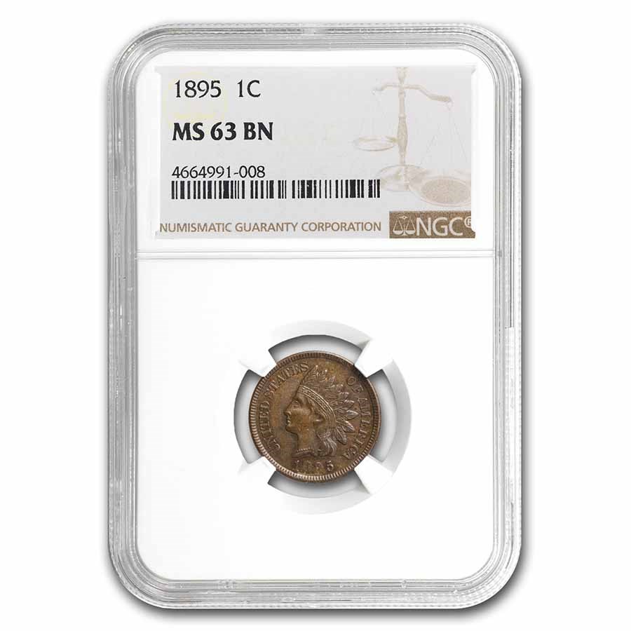 1895 Indian Head Cent MS-63 NGC (Brown)