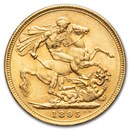 1895-M Australia Gold Sovereign Veil Head Victoria AU