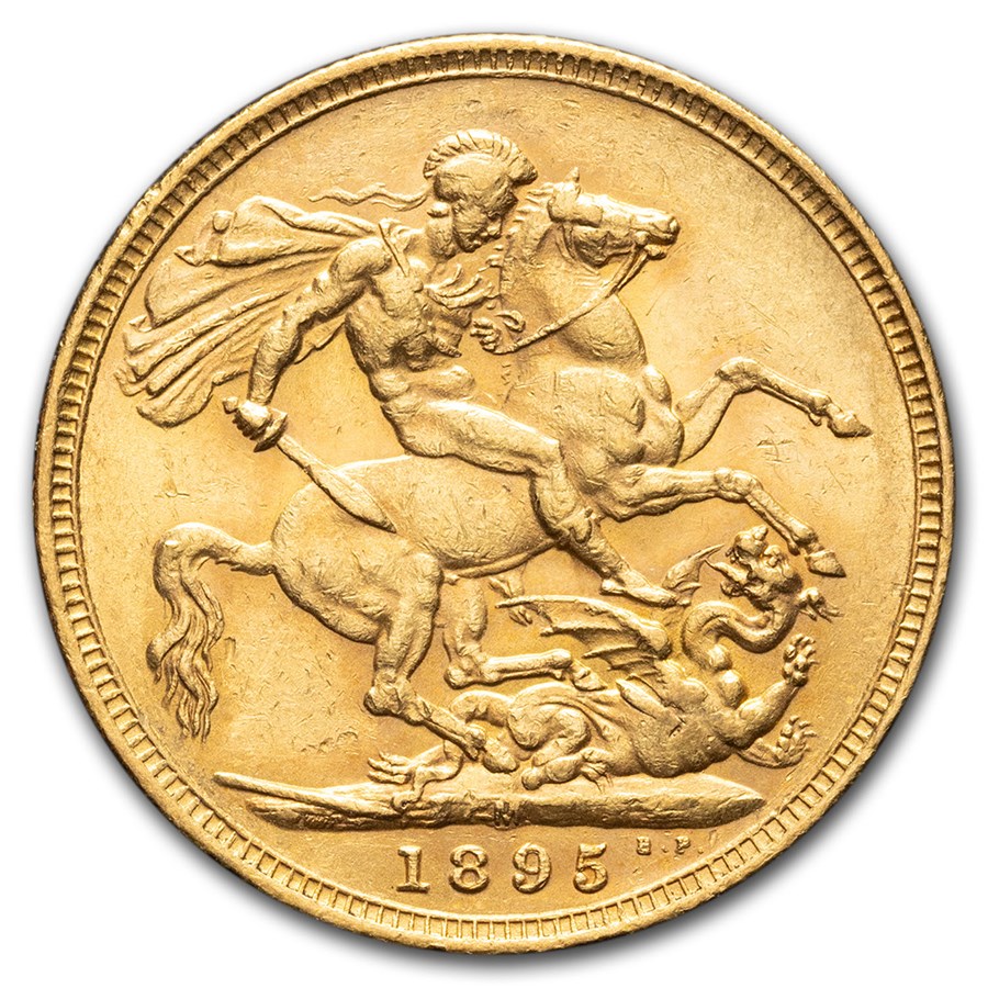 1895-M Australia Gold Sovereign Veil Head Victoria AU