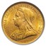 1895-M Australia Gold Sovereign Veil Head Victoria MS-62 ANACS