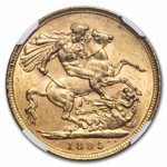 1895-M Australia Gold Sovereign Veil Head Victoria MS-62 NGC