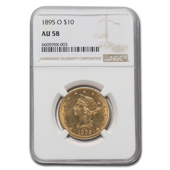 1895-O $10 Liberty Gold Eagle AU-58 NGC