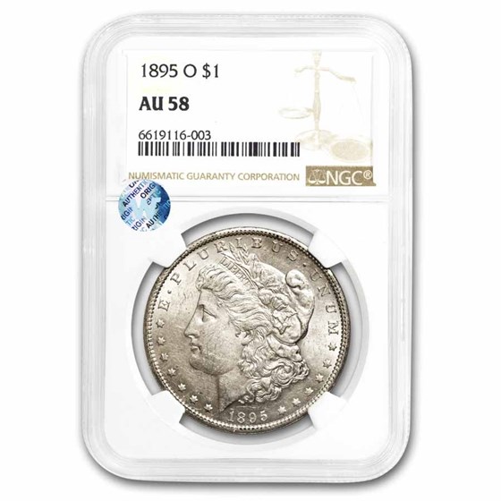 1895-O Morgan Dollar AU-58 NGC 1895-O Morgan Dollar AU-58 NGC