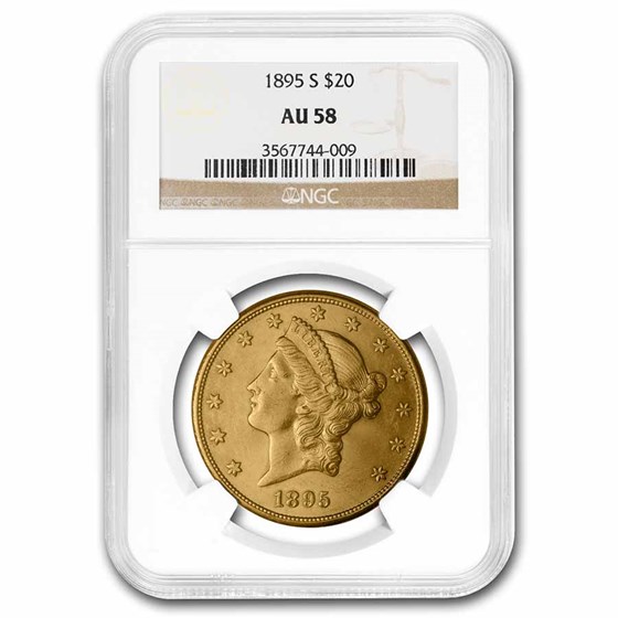 1895-S $20 Liberty Gold Double Eagle AU-58 NGC 1895-S $20 Liberty Gold Double Eagle AU-58 NGC