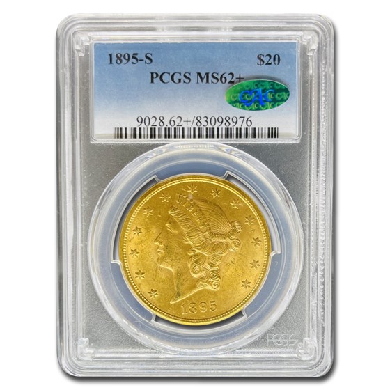 1895-S $20 Liberty Gold Double Eagle MS-62+ PCGS CAC 1895-S $20 Liberty Gold Double Eagle MS-62+ PCGS CAC