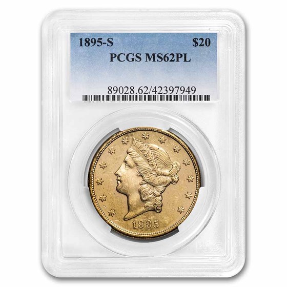 1895-S $20 Liberty Gold Double Eagle MS-62 PL PCGS 1895-S $20 Liberty Gold Double Eagle MS-62 PL PCGS
