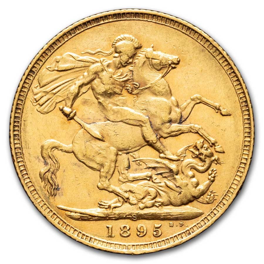 1895-S Australia Gold Sovereign Veil Head Victoria AU