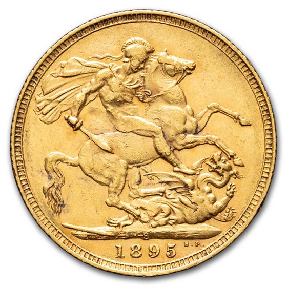 1895-S Australia Gold Sovereign Veil Head Victoria AU 1895-S Australia Gold Sovereign Veil Head Victoria AU