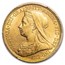 1895-S Australia Gold Sovereign Veil Head Victoria MS-61 PCGS