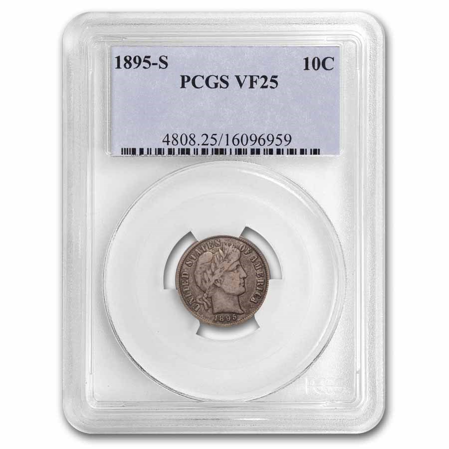 1895-S Barber Dime VF-25 PCGS