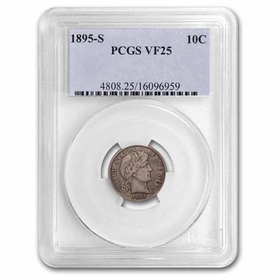 1895-S Barber Dime VF-25 PCGS 1895-S Barber Dime VF-25 PCGS