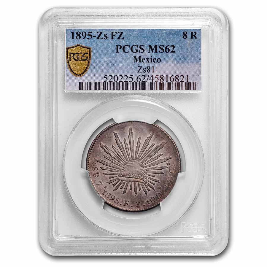 1895-Zs FZ Mexico Silver 8 Reales MS-62 PCGS