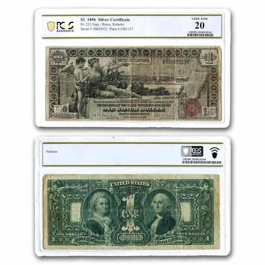 1896 $1.00 Silver Cert. Educational Note VF-20 PCGS (Fr#225)